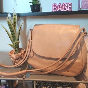 Halston Heritage Nude Flap Crossbody